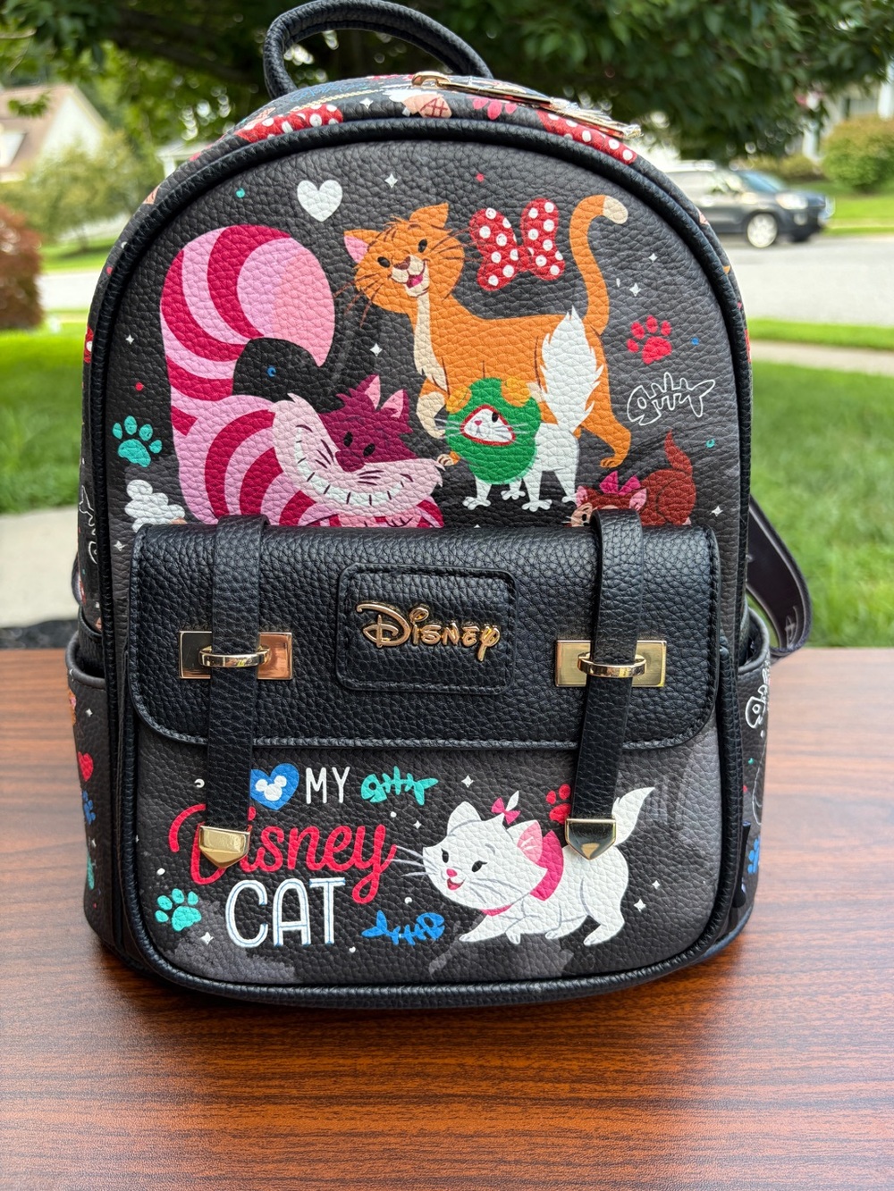 WondaPop Disney Cats Vegan Leather Mini Backpack Marie Cheshire NWT